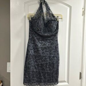 NEW Gray stretch lace dress